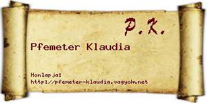 Pfemeter Klaudia névjegykártya