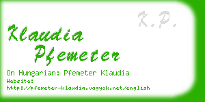 klaudia pfemeter business card